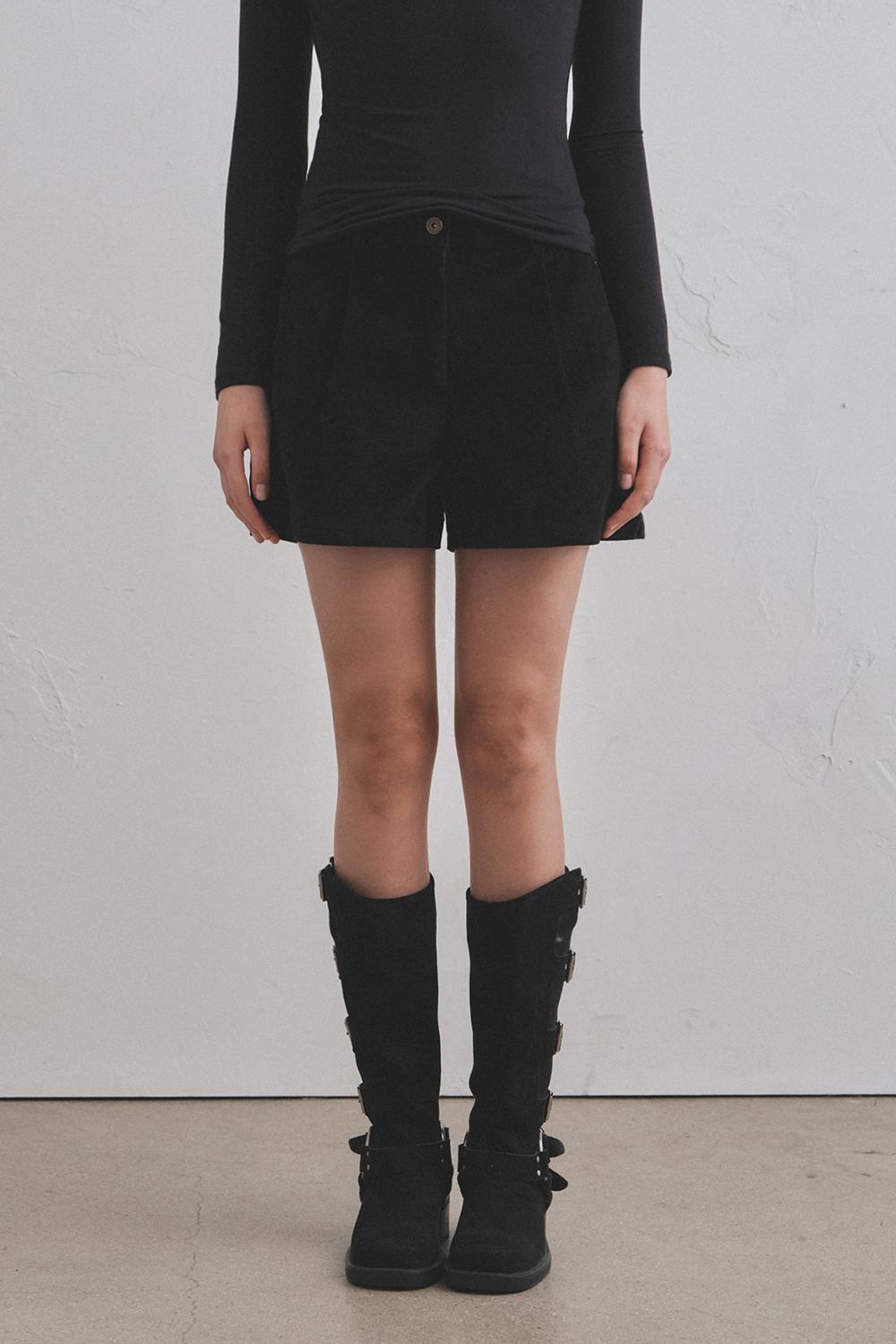 코듀로이 숏 팬츠_Shadow Black