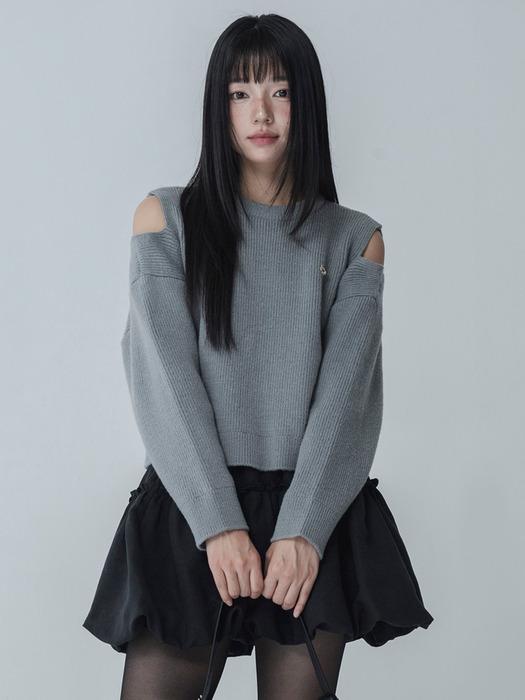 MOON GAP KNIT_ASH GRAY