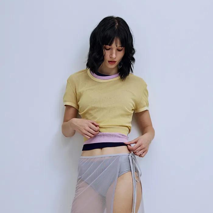 코튼 메쉬 슬림핏 티셔츠_6Color