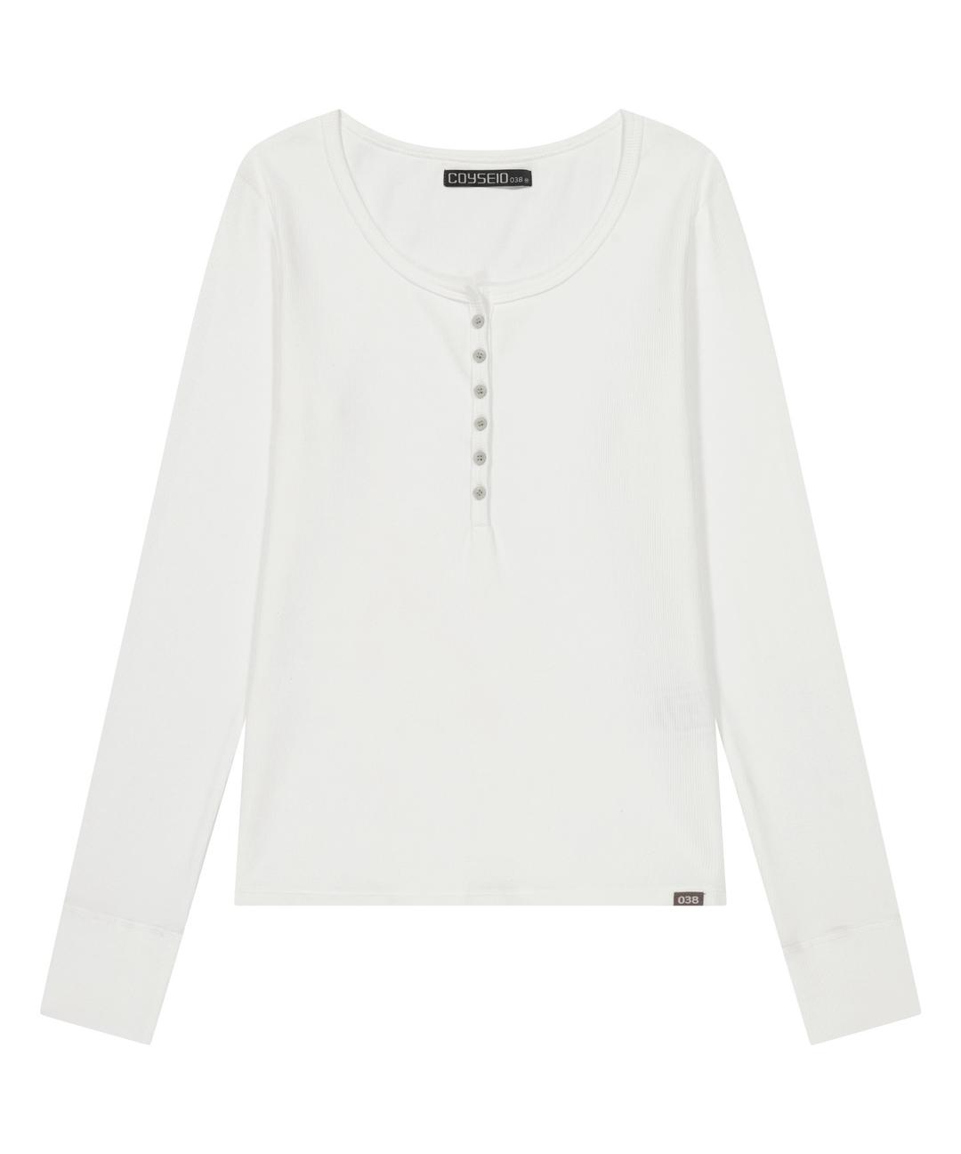 038 BUTTON LONG SLEEVE WHITE