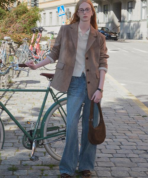 Suede single button jacket [KNFW01JK01]_[2color]