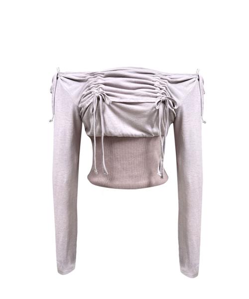 쎄쎄쎄(SETSETSET)  LAVIGNE OFF-SHOULDER SHIRRING TOP LILAC - 사이즈 & 후기 | 무신사