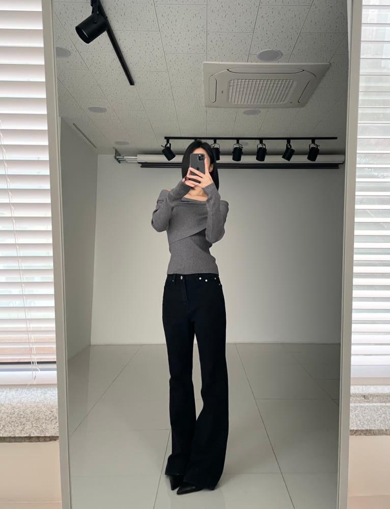 브루클린 슬림 부츠컷 데님진 (블랙)