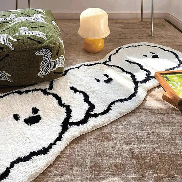 [주문폭주/당일출고] 포유 극세사 침대 댕댕이 삼형제 미니 러그 카페트