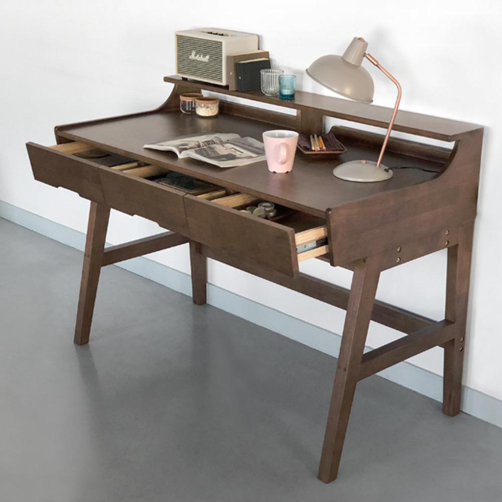 [희망일배송] 로포텐 스터디셀러 고무나무 원목 컴퓨터 책상 1200