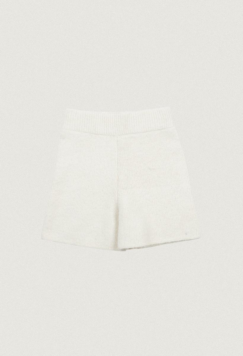 mixed Yarn hairy knit pants_Ivory