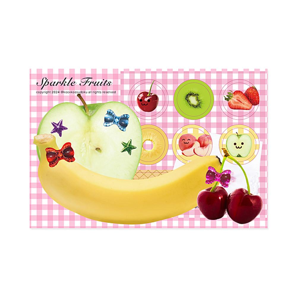 [23room] sparkle fruits sticker set