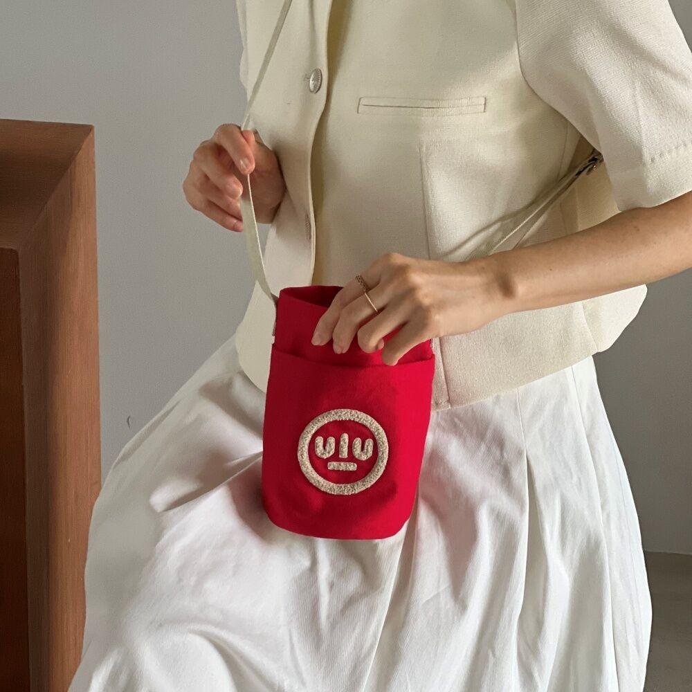 [에코백] boucle mini red (보온/보냉재 포함)