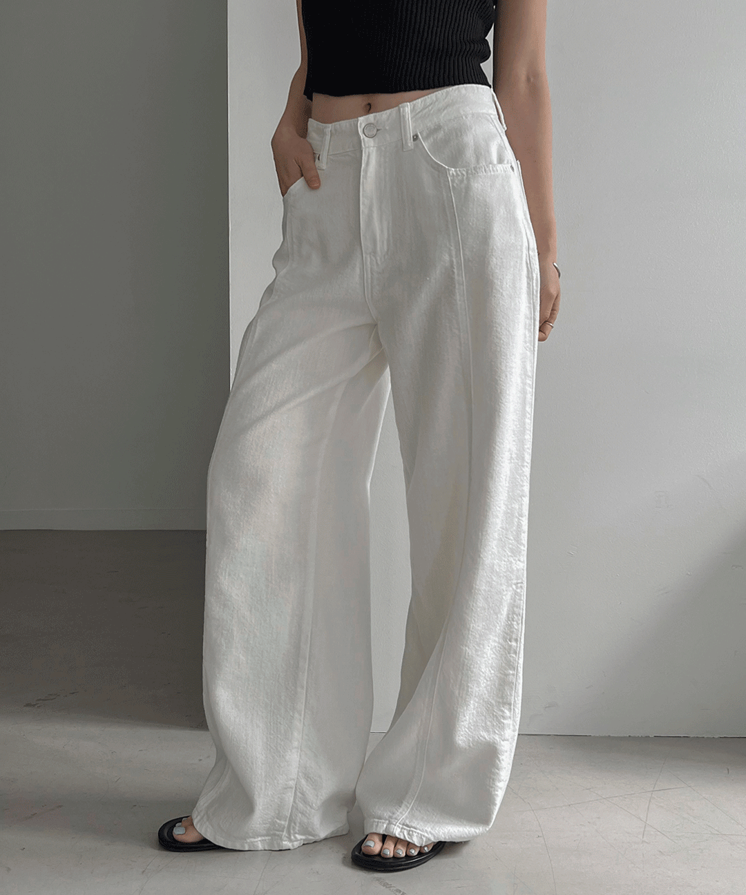 디오어 썸머 절개 코튼 팬츠