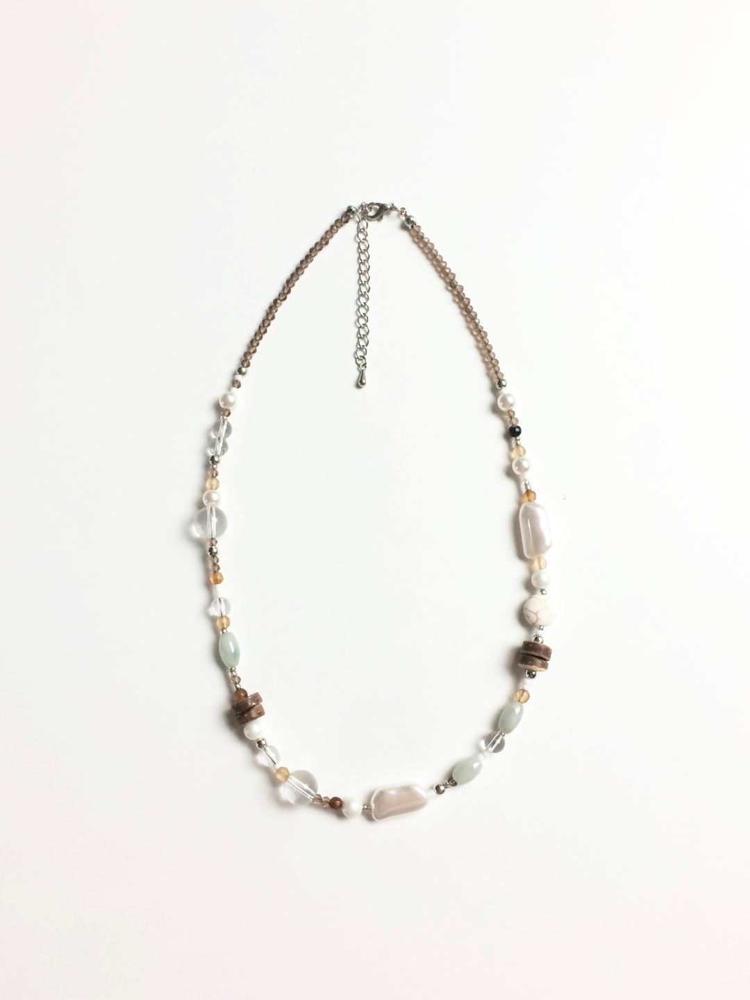 brown pearl mix necklace