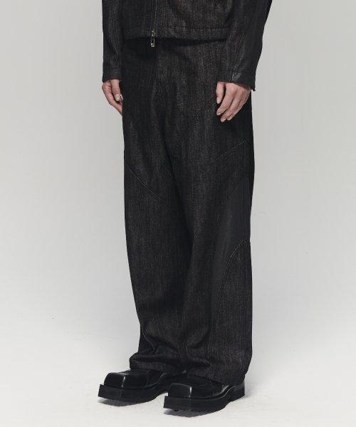 SICKLE BIKER DENIM PANTS BLACK