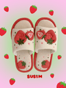 수심 Strawberry Sippers 딸기 실내화 슬리퍼 패브릭 베리 실내