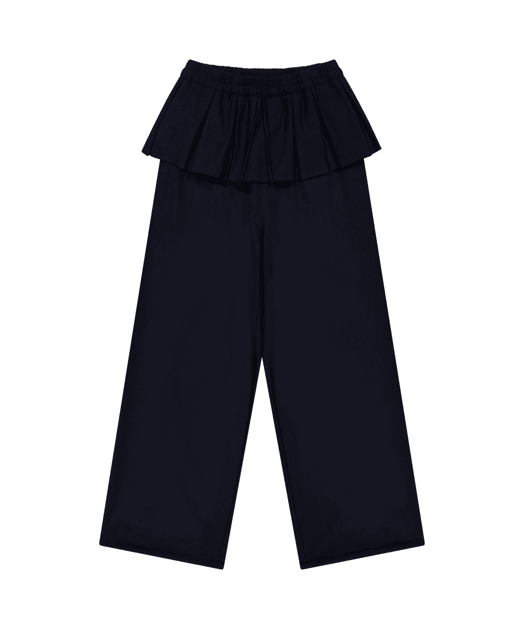 PLEATS OVER WOOL PANTS DARK NAVY