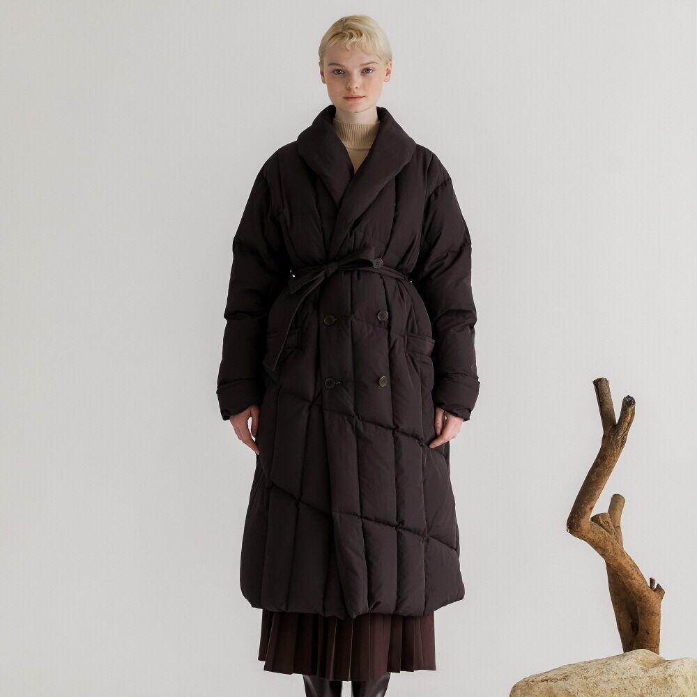 [나루강]Goose Down Long Coat_Dark Brown