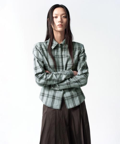 웨스턴 체크 셔츠 BLUE