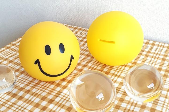 해피 옐로우 스마일 저금통 인테리어 소품