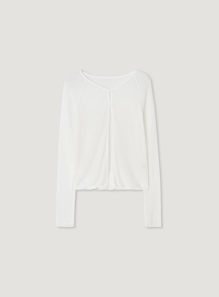 CARI SHEER CARDIGAN_WHITE