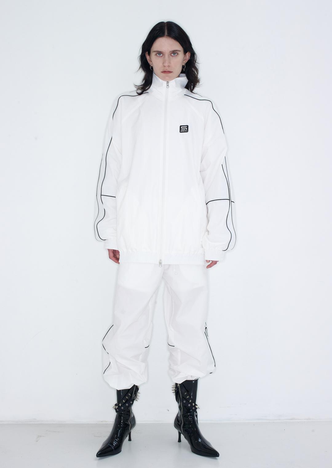 PIPING LINED NYLON JUMPER IVORY