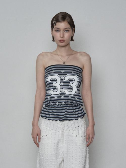 33 STRIPE TUBE TOP / NAVY