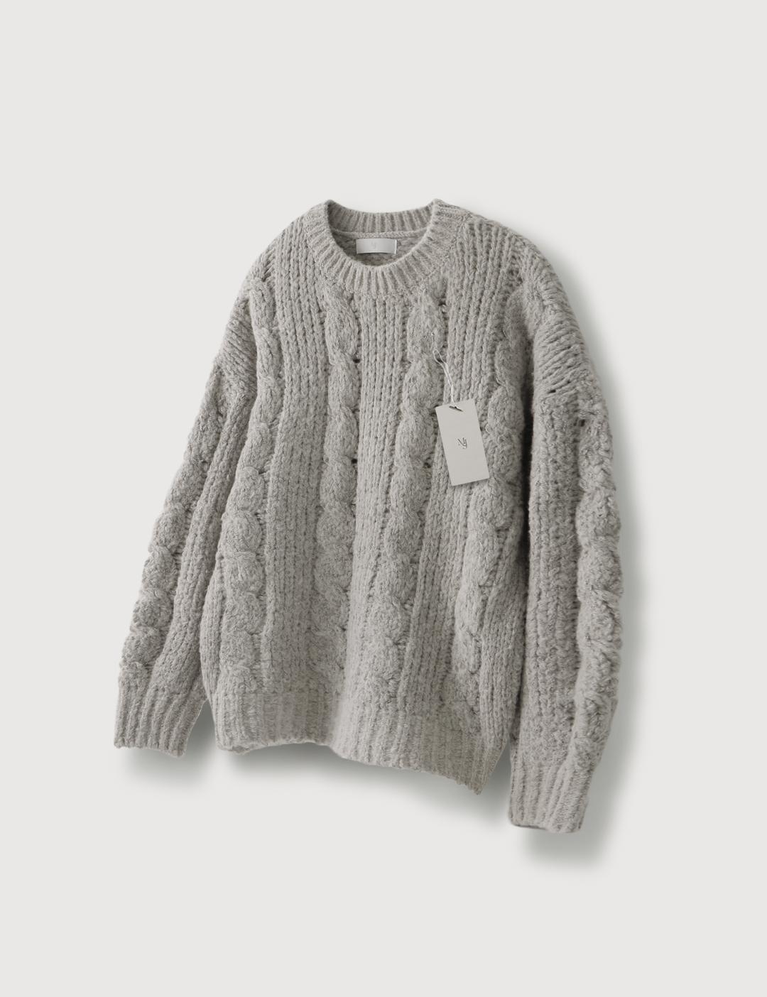 [MIS] 알파카 꽈배기 라운드 니트