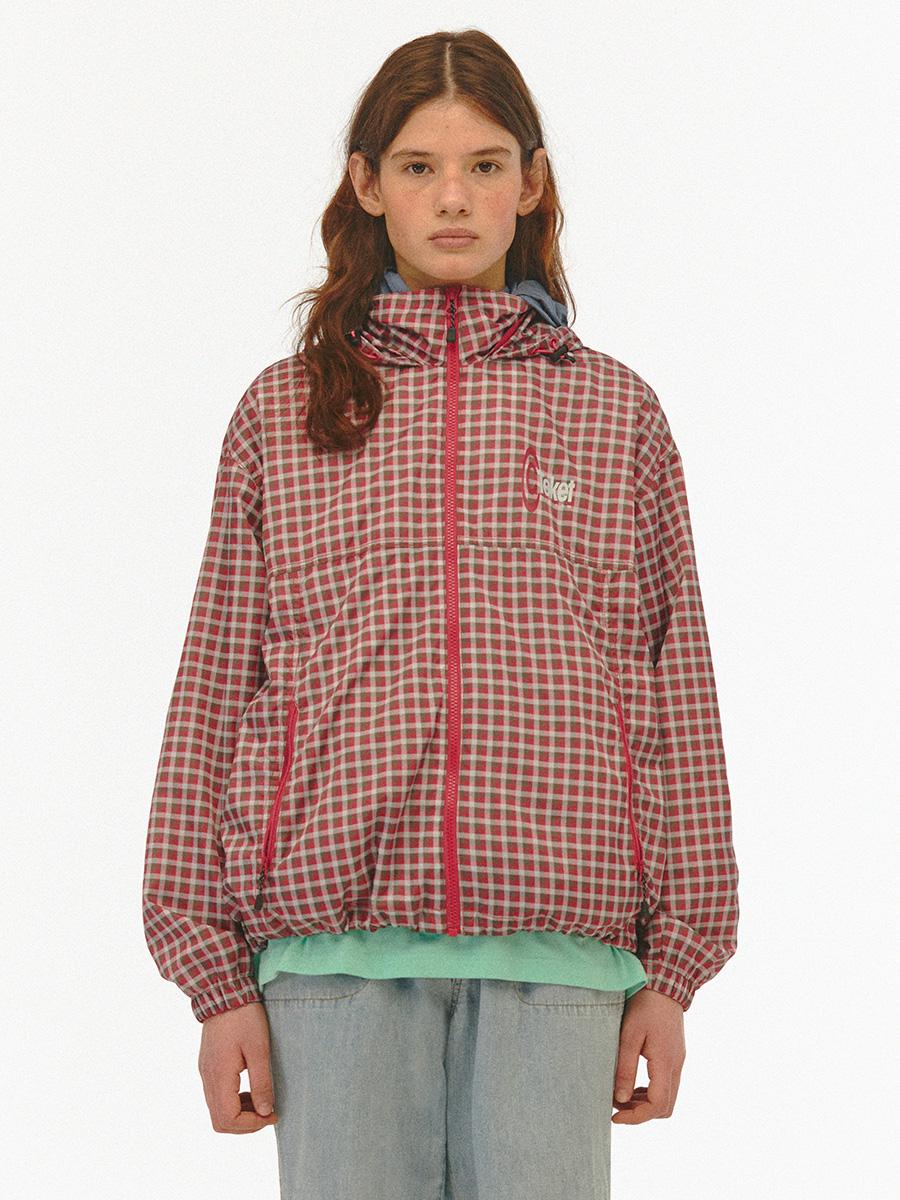 Symbol Check Wind Jacket Pink