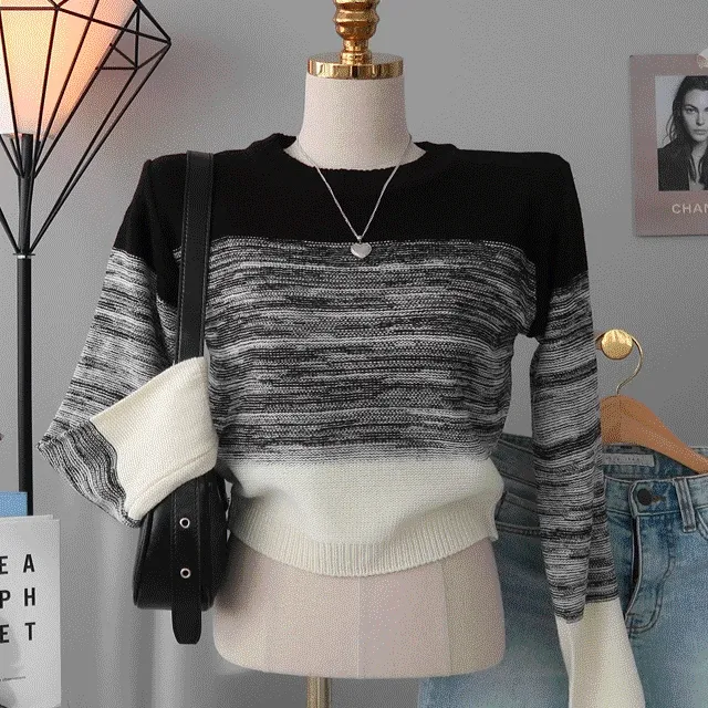 [유니크한 그라데이션𖤐파스텔색감 러블리힙무드ᰔ] 씰그라데이션니트