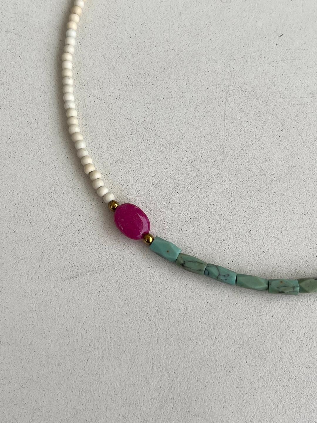 [스트링더비즈] 하울라이트 옥 송석 목걸이