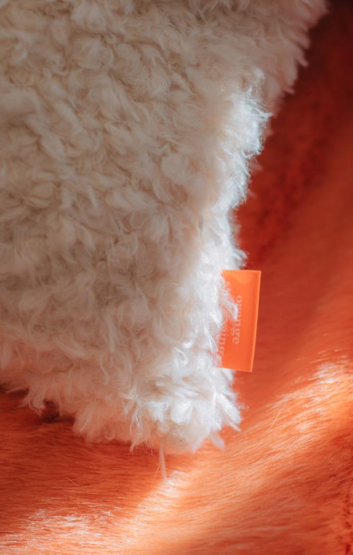 bichon eco fur cushion cover