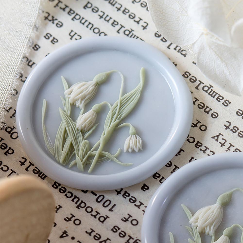 크랩서플라이 레이저 각인 프리미엄 스탬프vol.3 실링왁스 LEA_04. 스노우 드롭