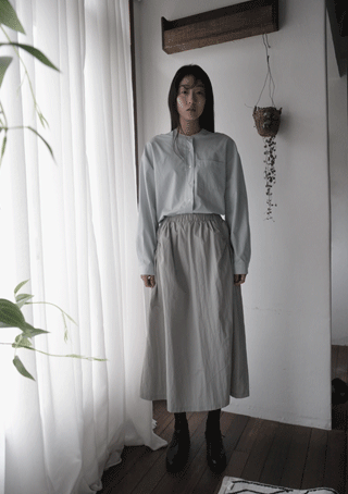 shirring full skirt (2colors)