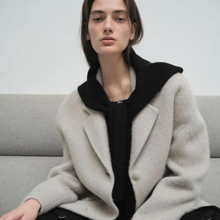 25 Fall_ Grey Handmade Single Blazer