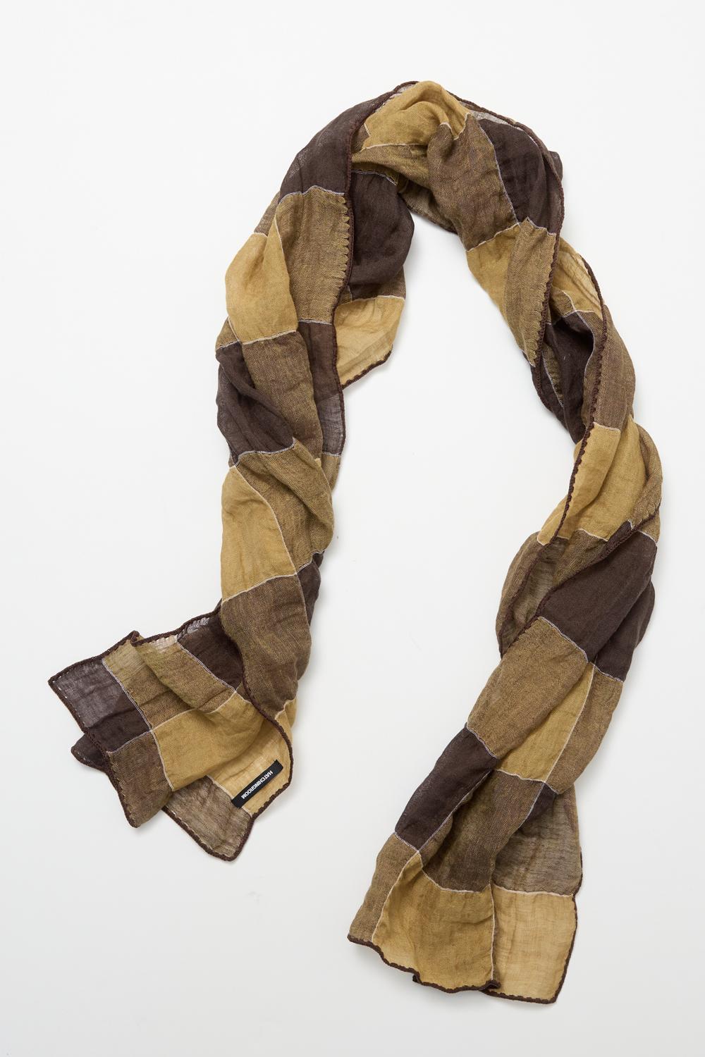 Check Scarf Linen Brown/Yellow