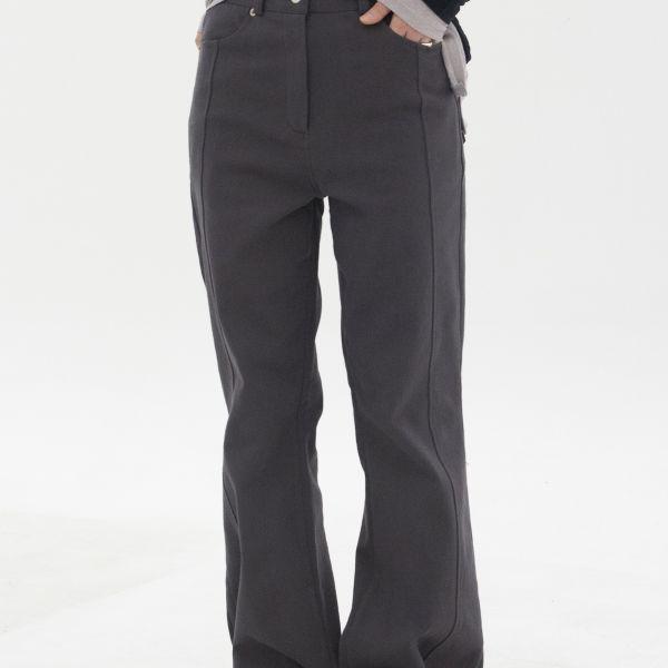 (오후 2시 이전 오늘 출고) Side-Line Boots Cut Pants (Gray)