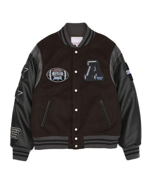 FOOTBALL VARSITY JACKET BROWN (AM2DFUJ241A)