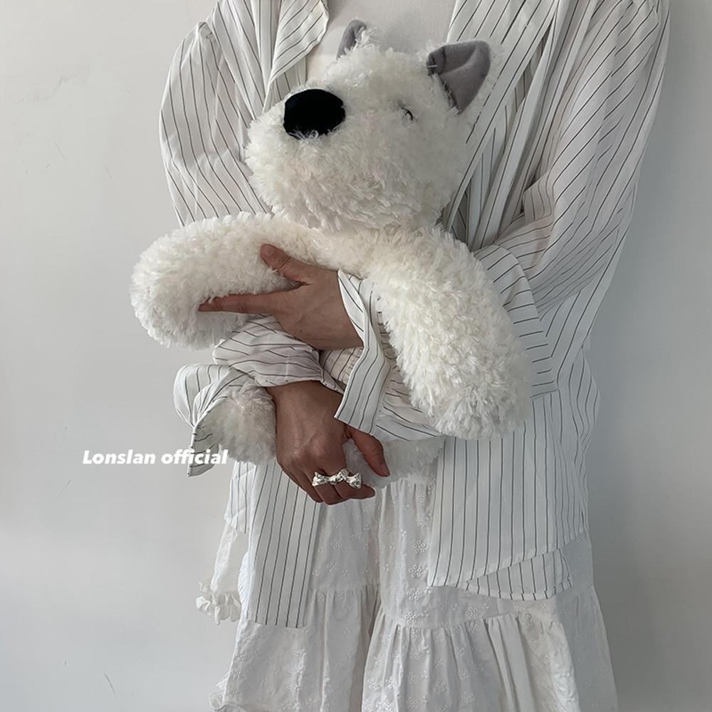 fluffy doll 화이트 웨스트 하이랜더 강아지 인형