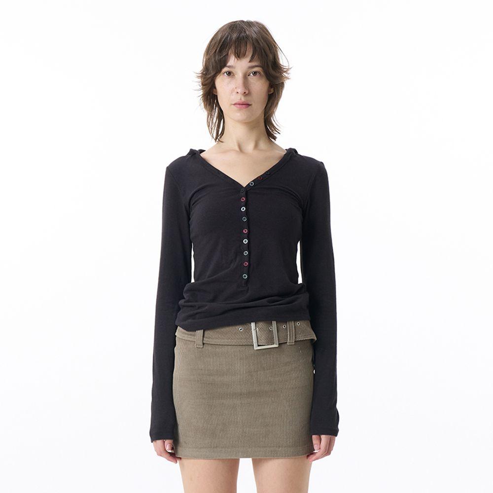 BUTTON T-SHIRT_BLACK