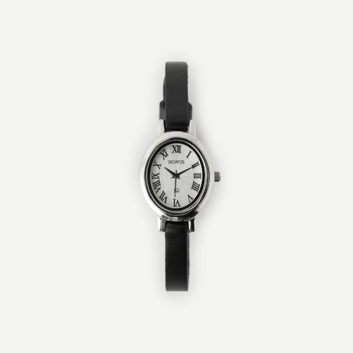 [9차리오더]CLASSIC ELLIPSE LEATHER WATCH (SILVER)