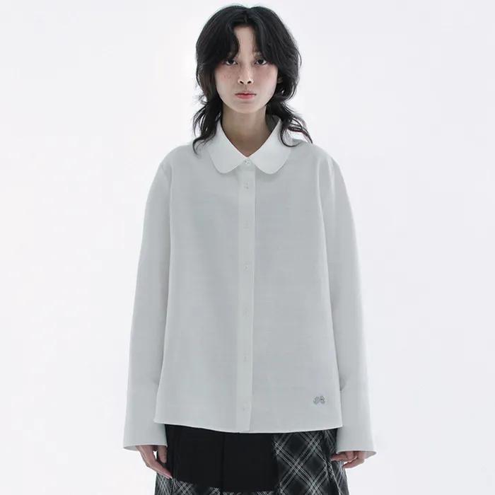 Signature round collar shirts (White)