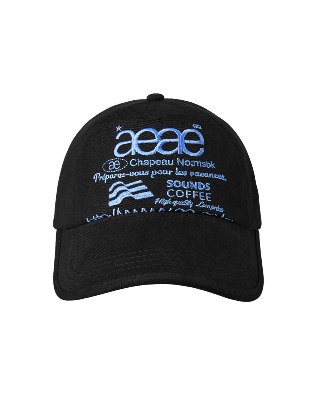 aeae x SOUNDS COFFEE WEB LOGO COTTON CAP [BLACK]