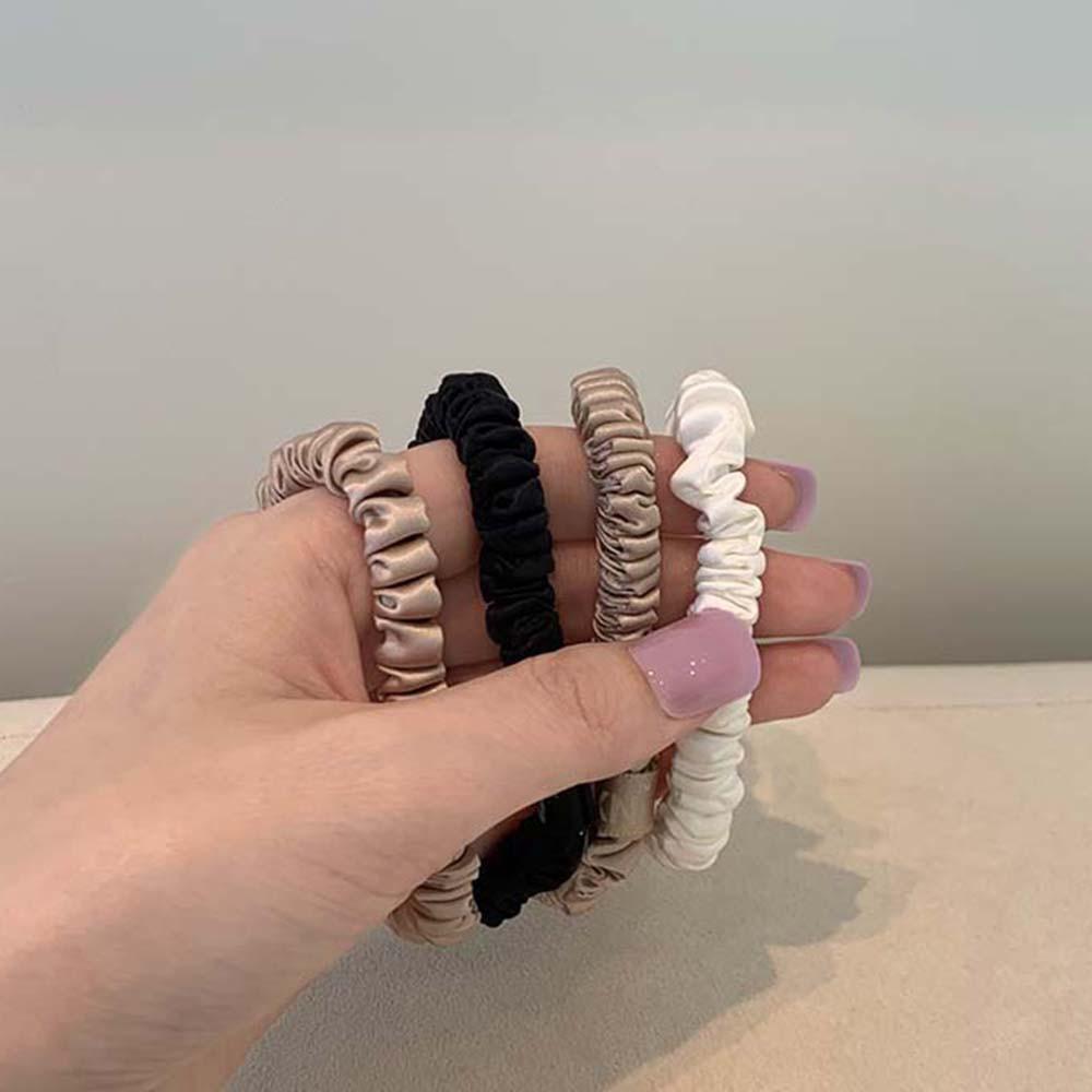 100% 천연 실크스크런치 스키니 얇은 곱창밴드 머리끈 제니 미니 실키스킨(단품)