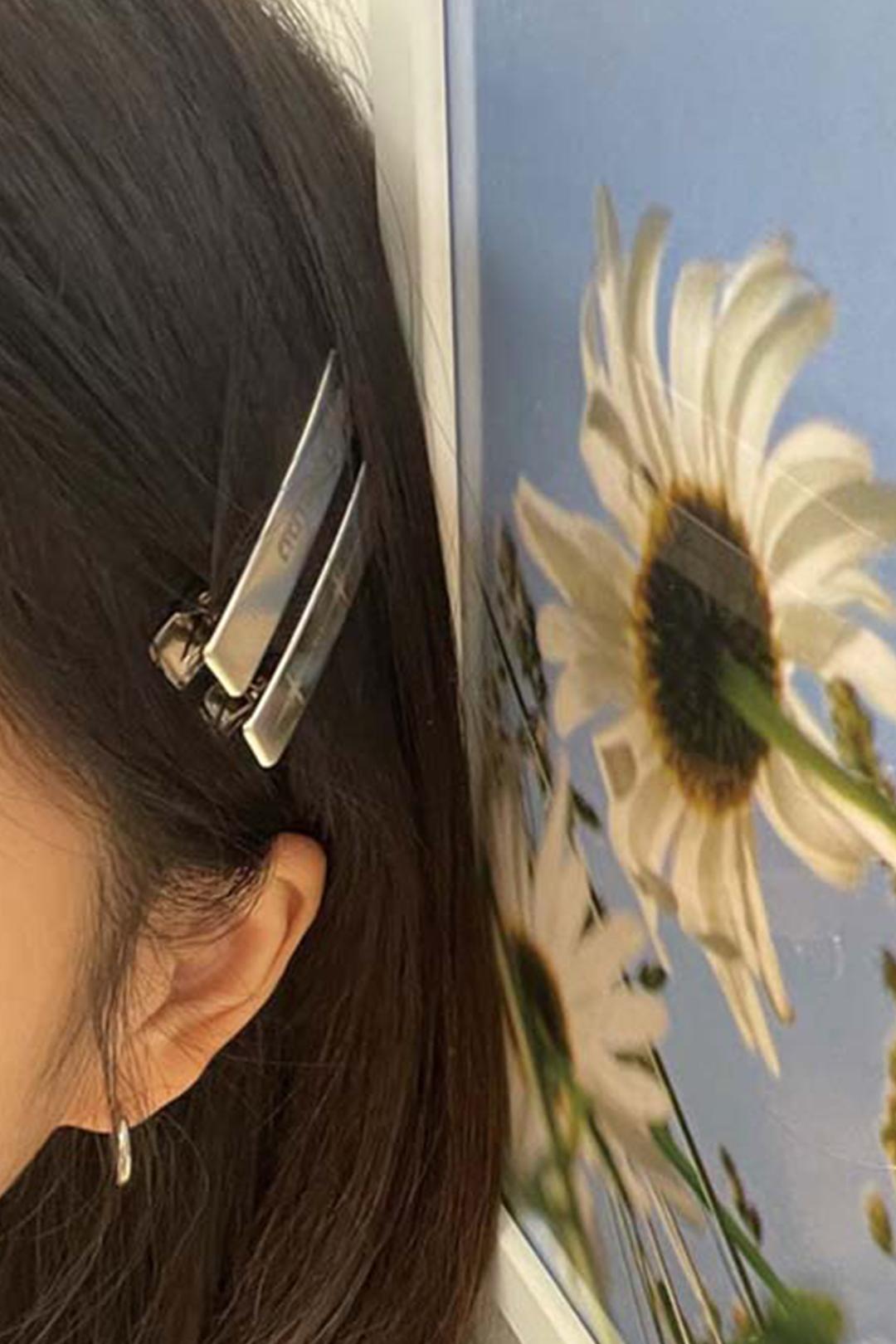 Silver hair pin - silver