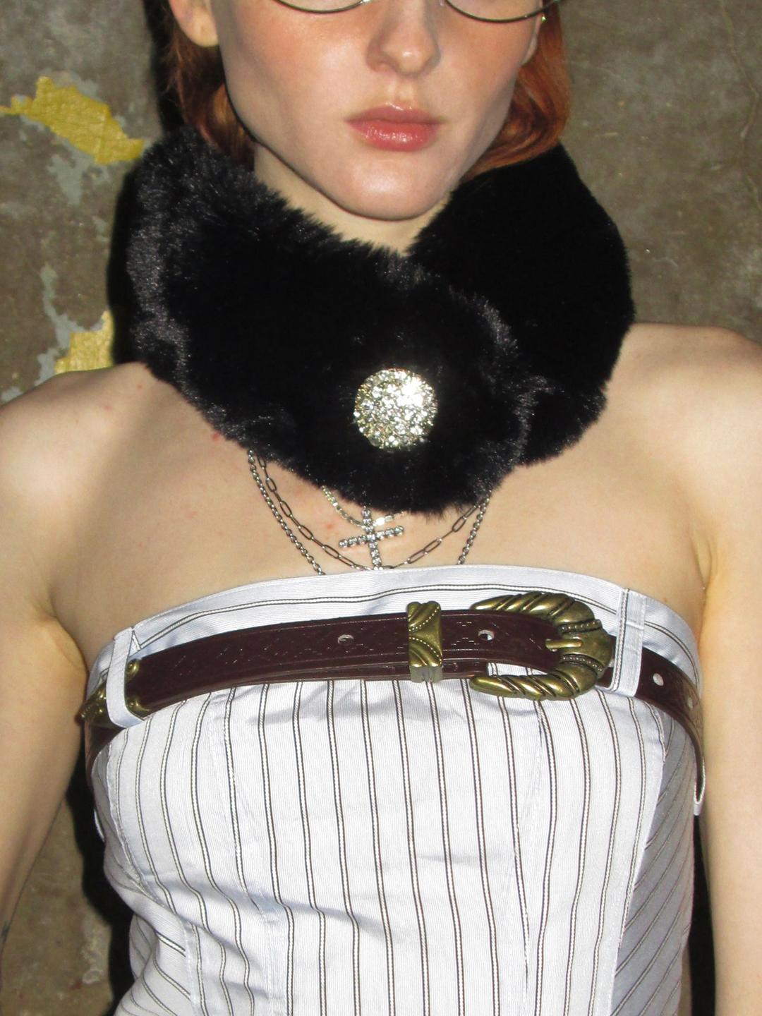 Faux Fur Scarf /Black