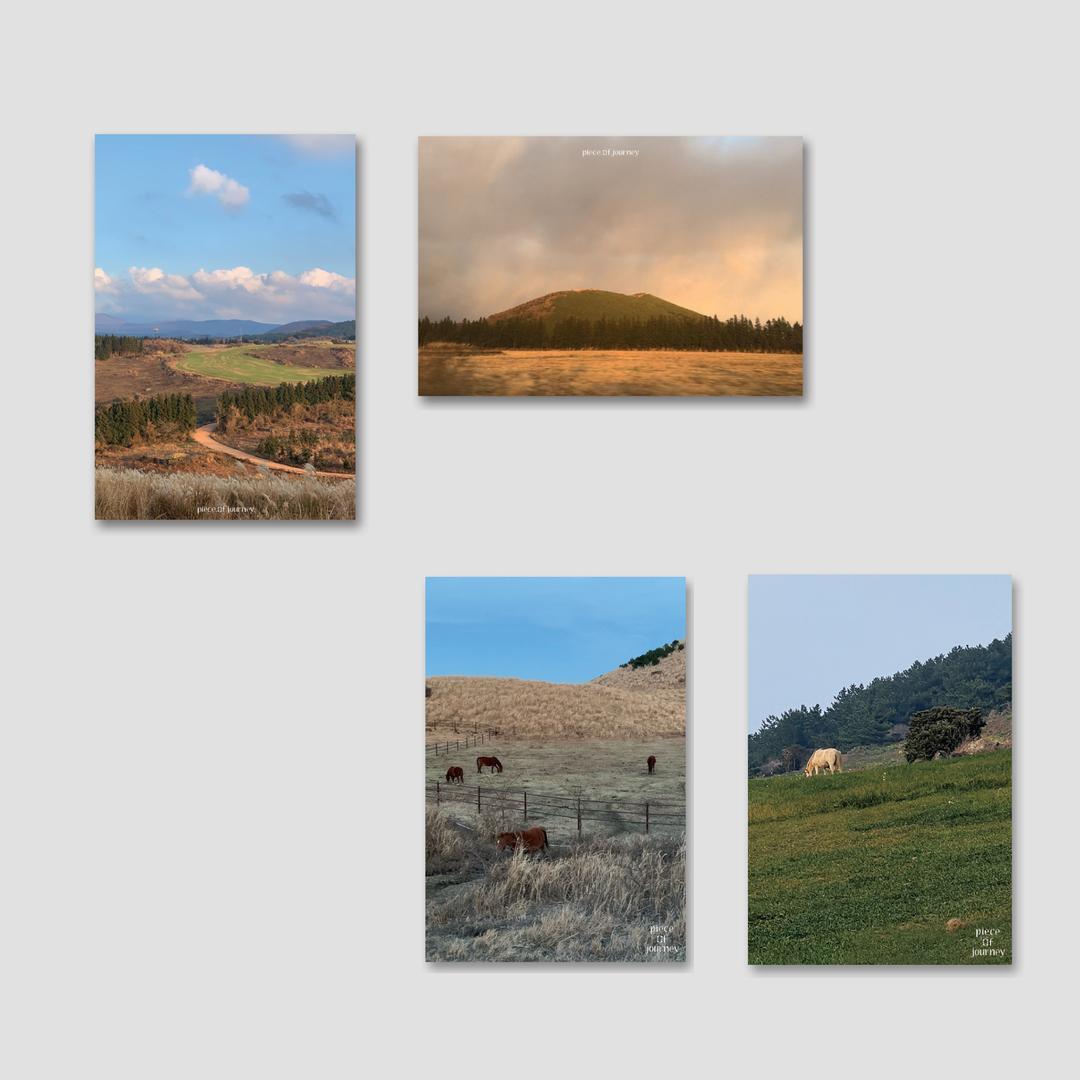 [피스오브져니] 제주 오름 풍경 엽서 4종