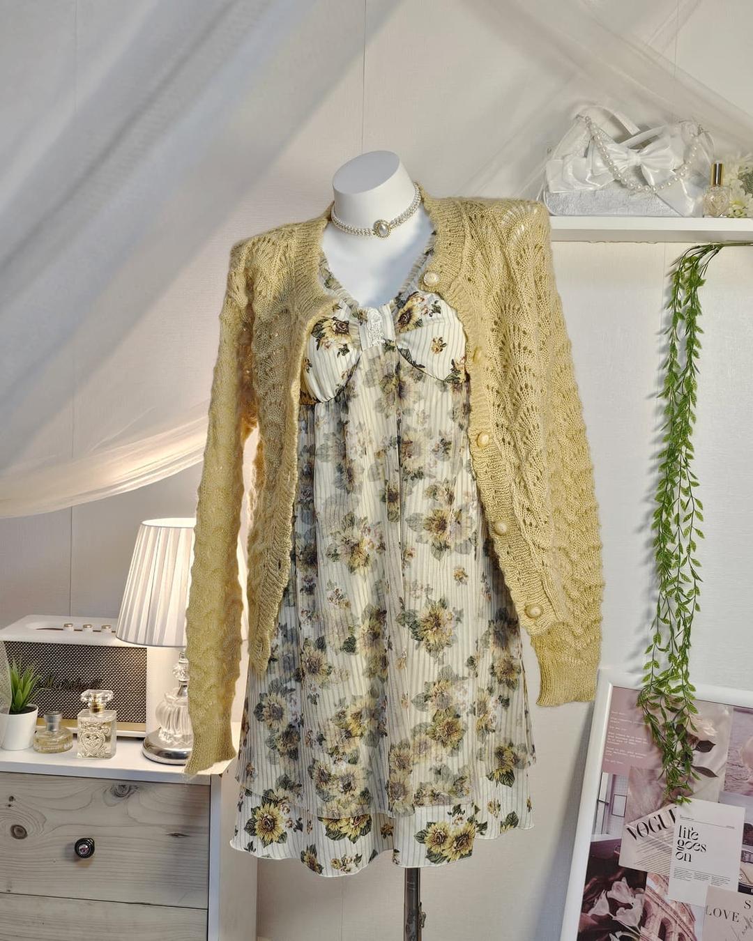 Yellow floral mori look style set | 후루츠패밀리