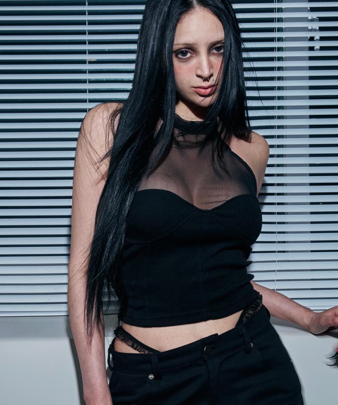 MESH NECK CORSET SLEVELESS