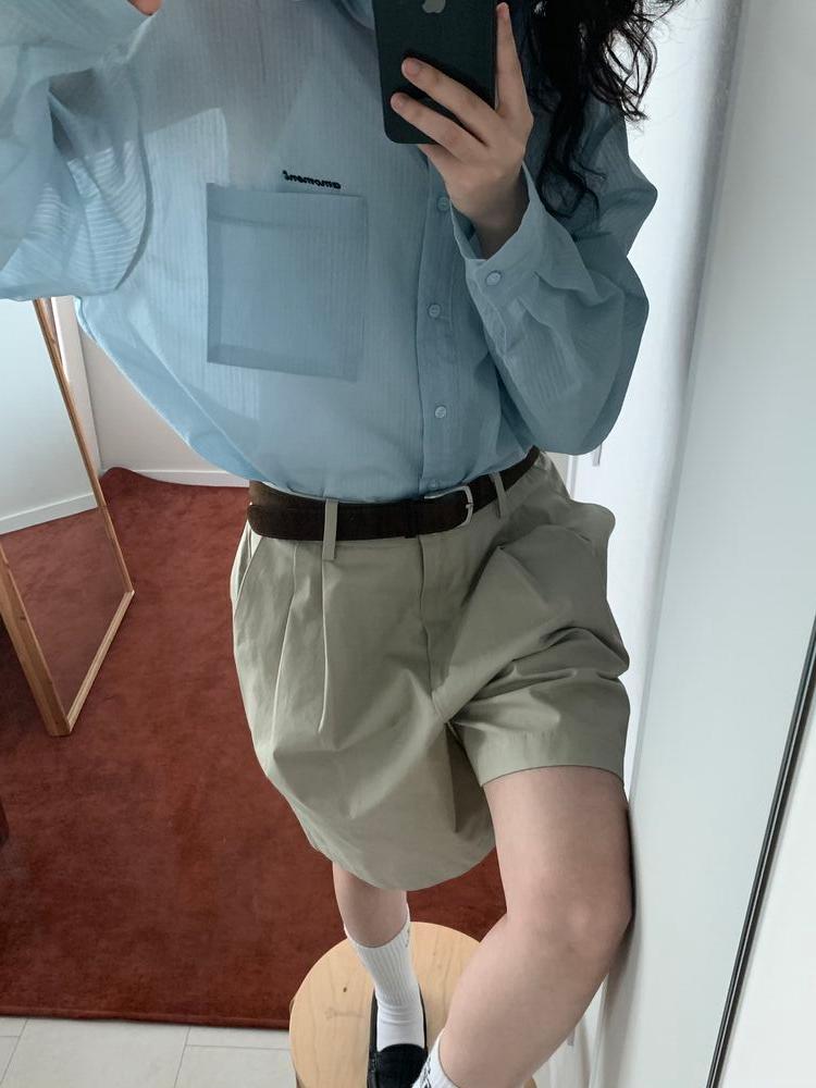 Pintuck half pants (2c)