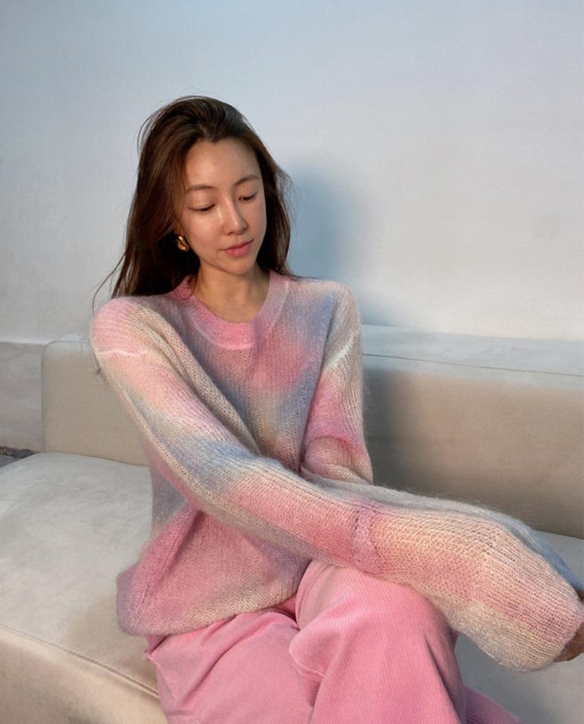 rainbow mohair knit
