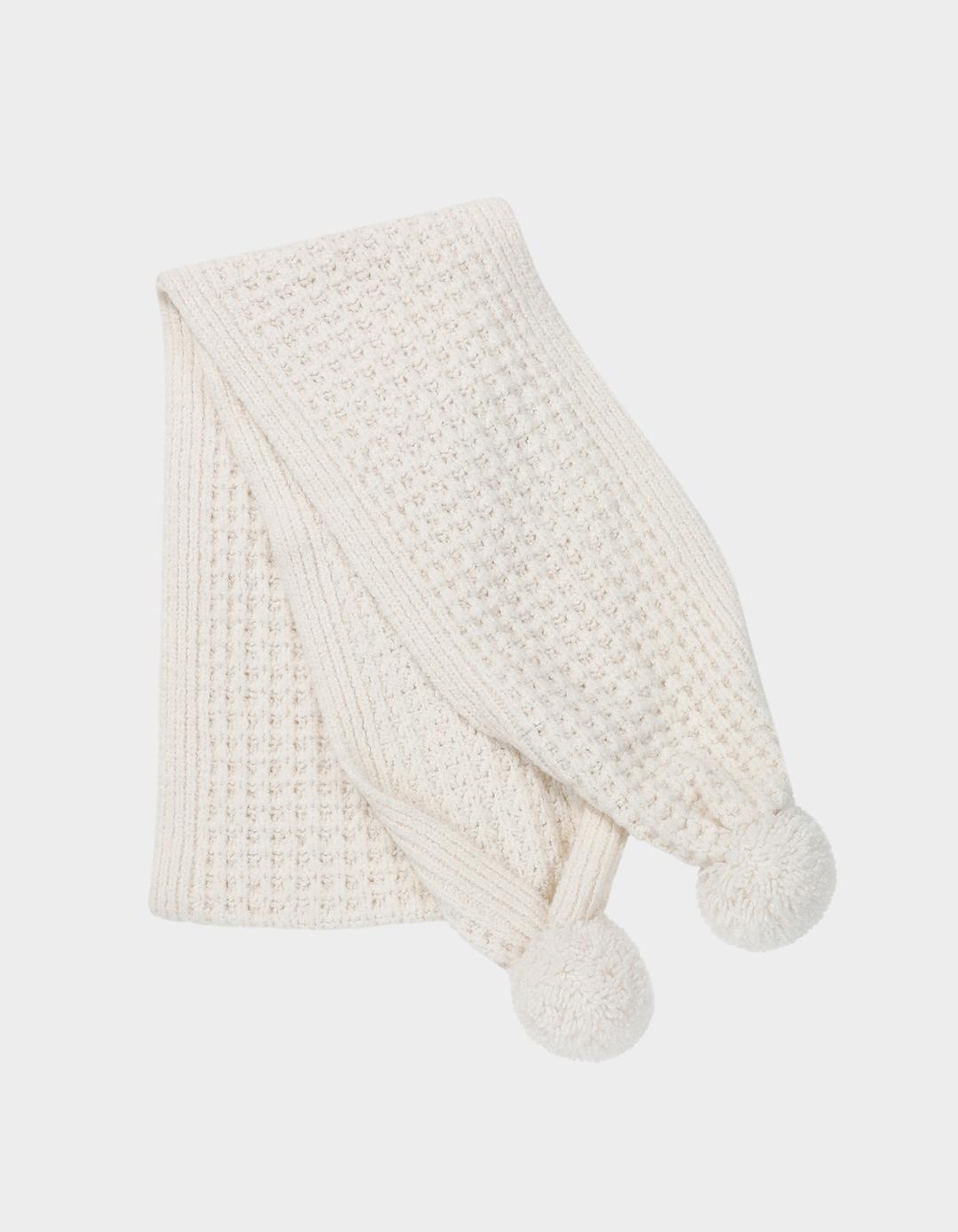 [-15% ~ 12/6 14:00 까지] LONGLONG-POMPOM KNIT MUFFLER (Ivory)