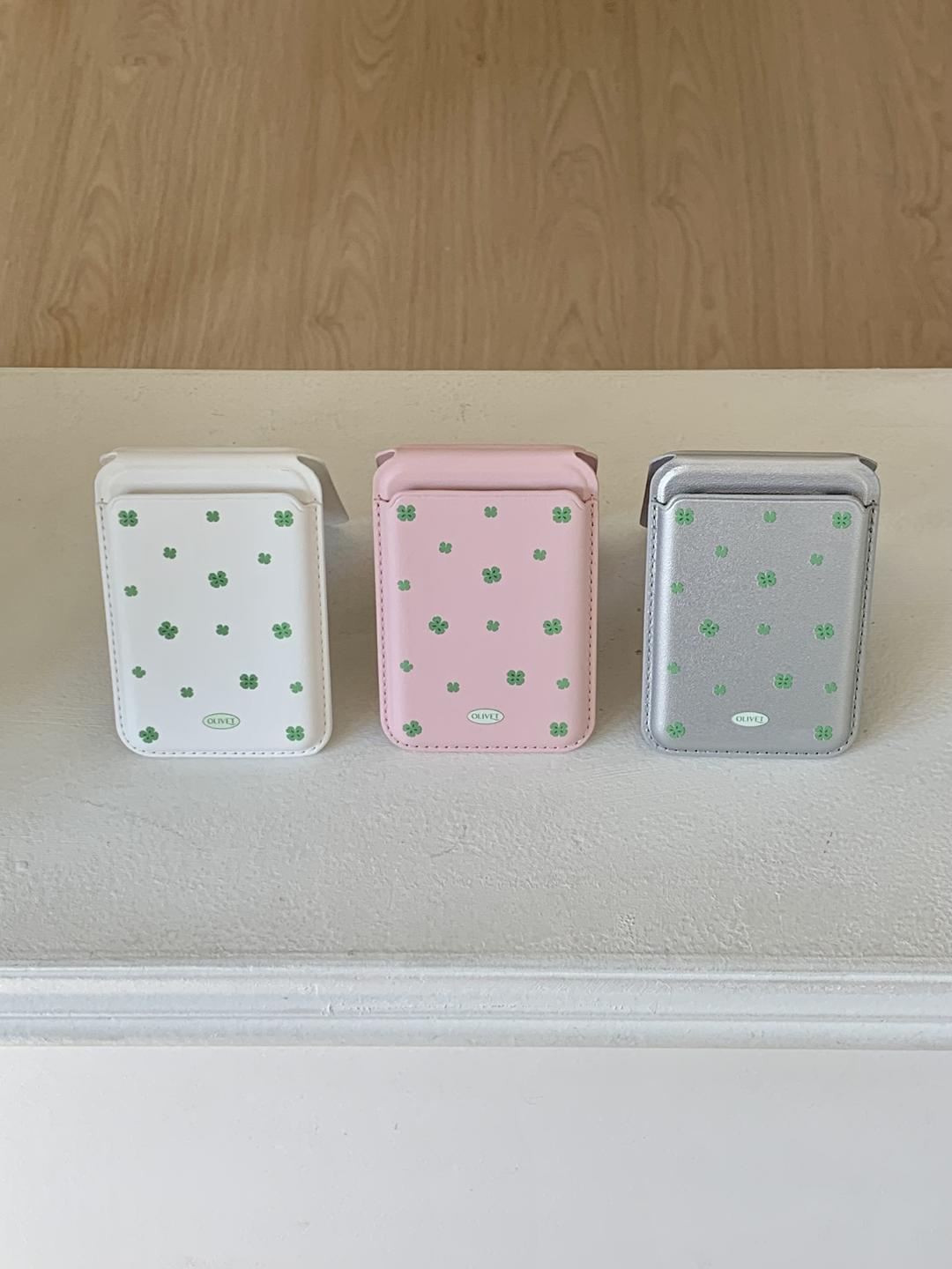 clover pattern magsafe stand wallet (3 colors)