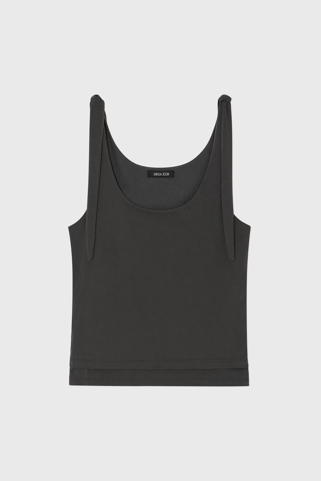 [05.09 예약발송]LAYERED TIE SLEEVELESS, (CHARCOAL)